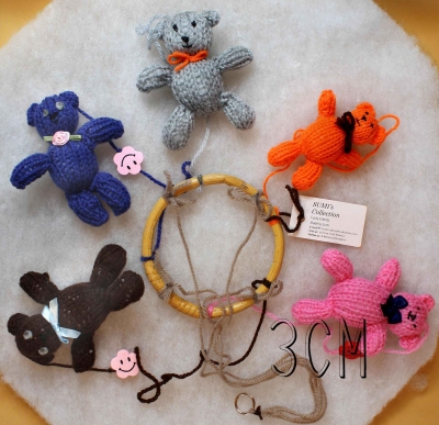 Hanging baby mobile - hand knitted teddy bears for baby's nursery, newborn, birthdays, baby shower, room decor