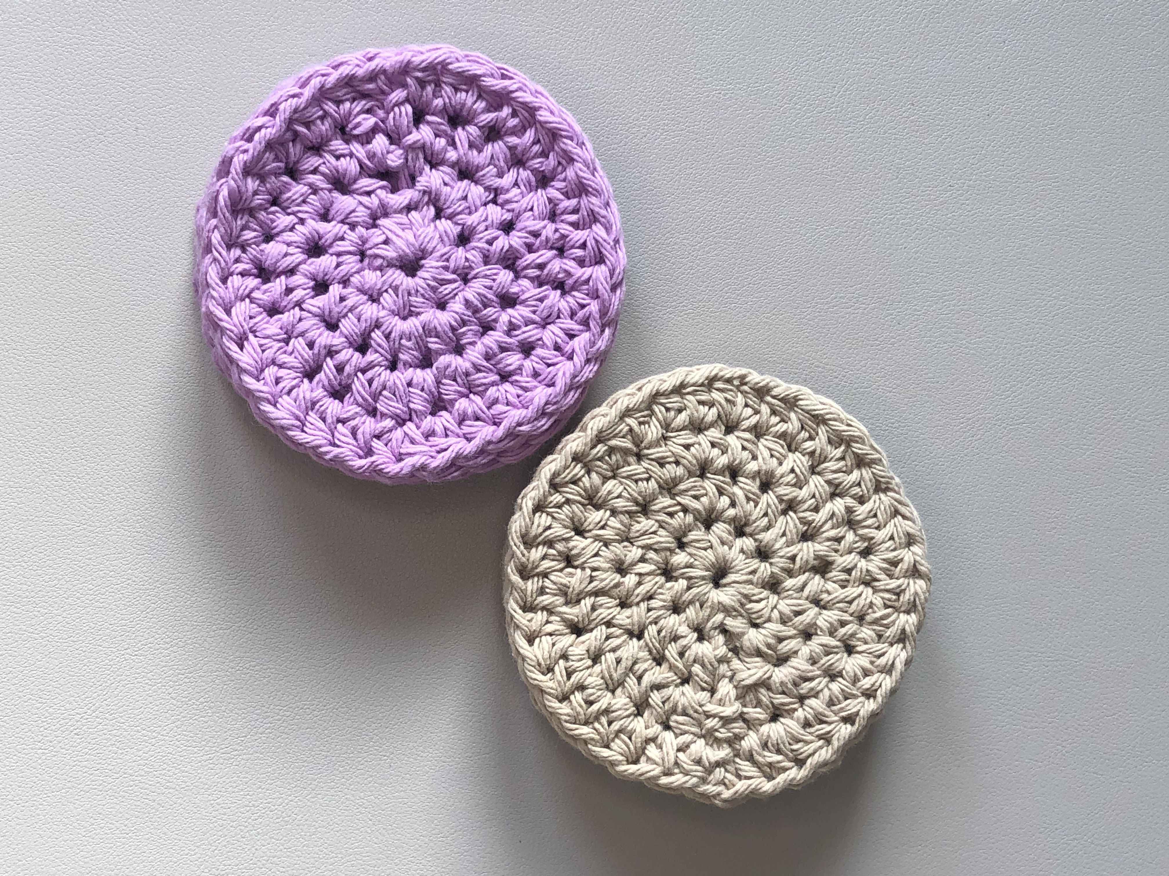 Crocheted face scrubbies 5pk, 100% cotton, 
Eco friendly 