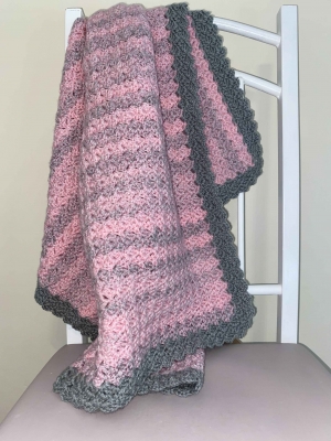 Soft and Snuggly Crochet Baby Blanket for the crib or buggy.