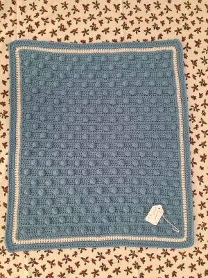 Child/Baby crocheted LapMat called Blue Bobbles