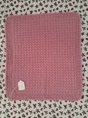Crocheted Baby LapMat called Dusky Rose 44cm x 39cm