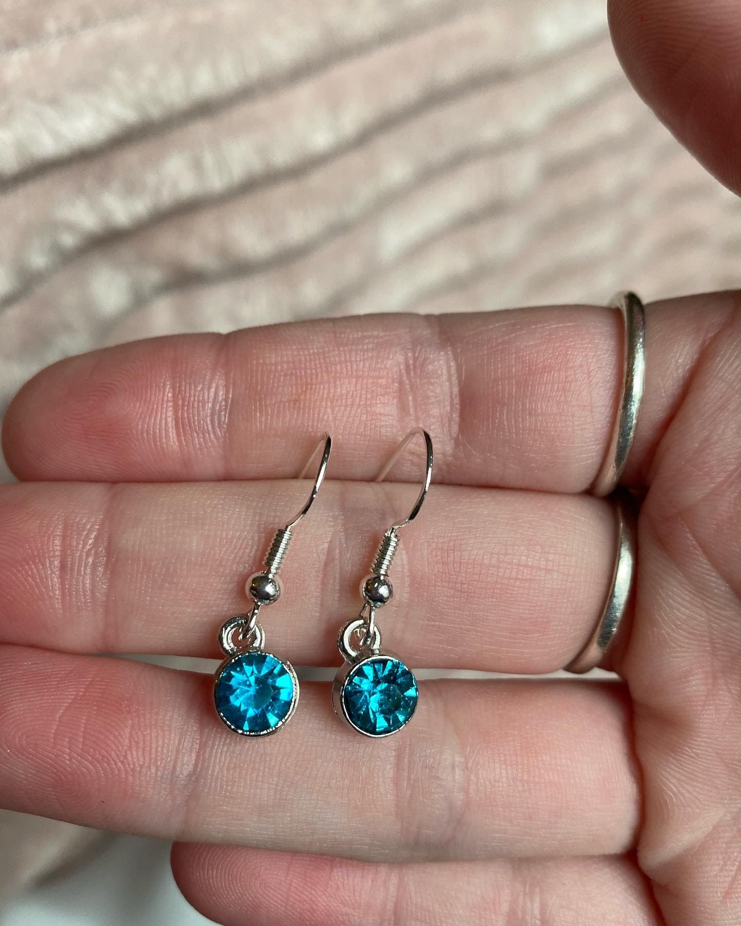 Bright Blue Crystal Earrings