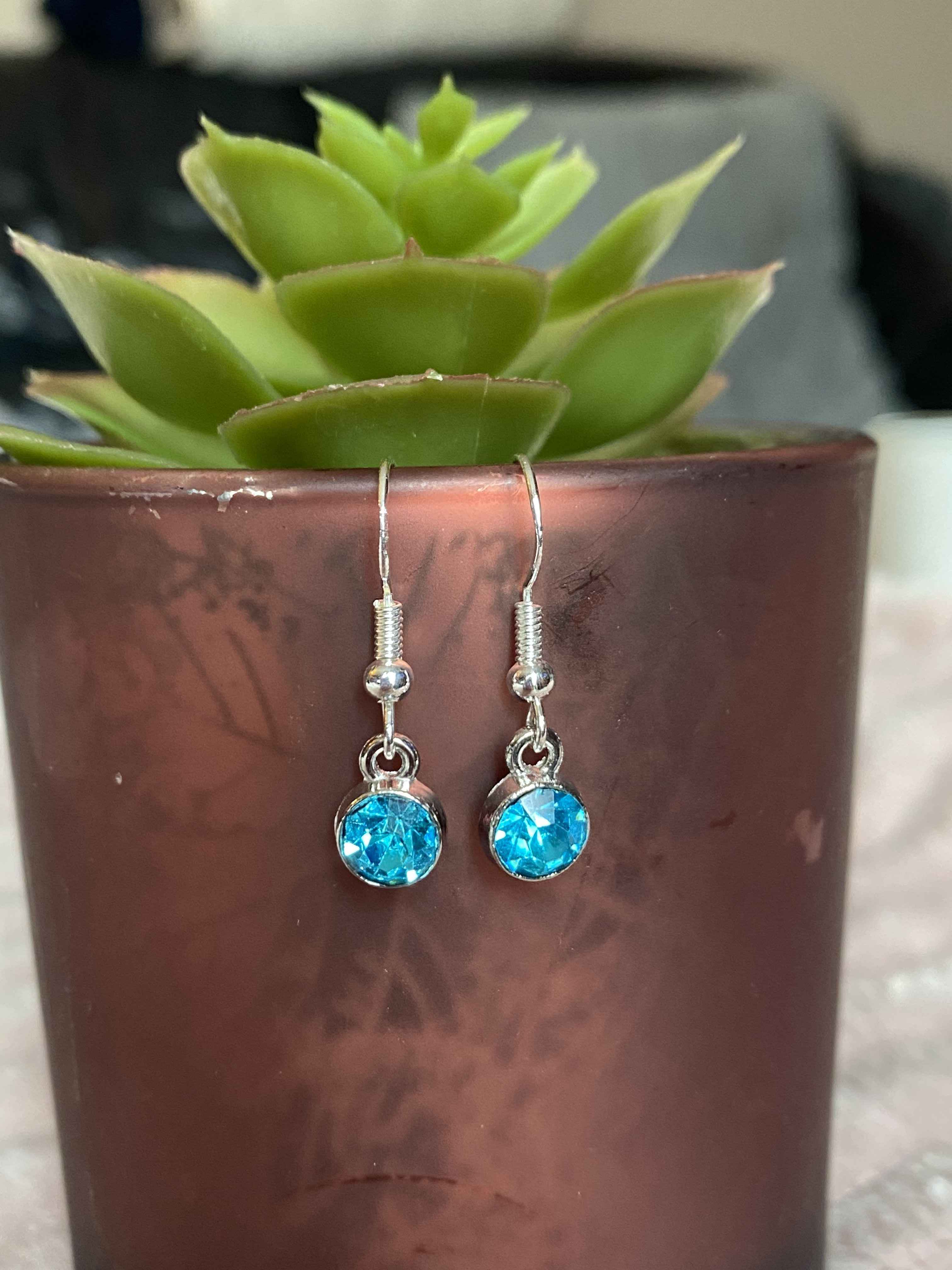 Bright Blue Crystal Earrings