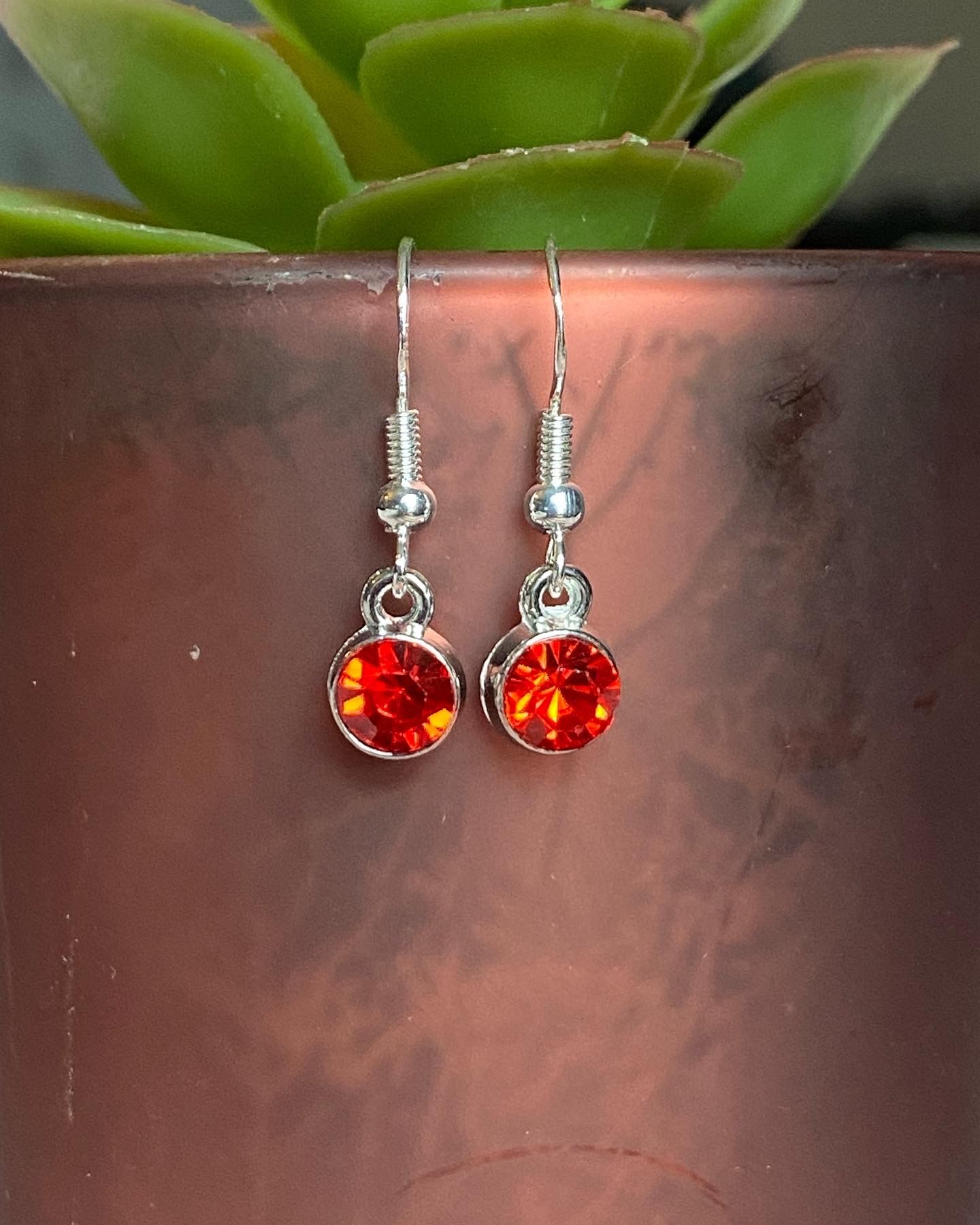 Red Crystal Earrings 