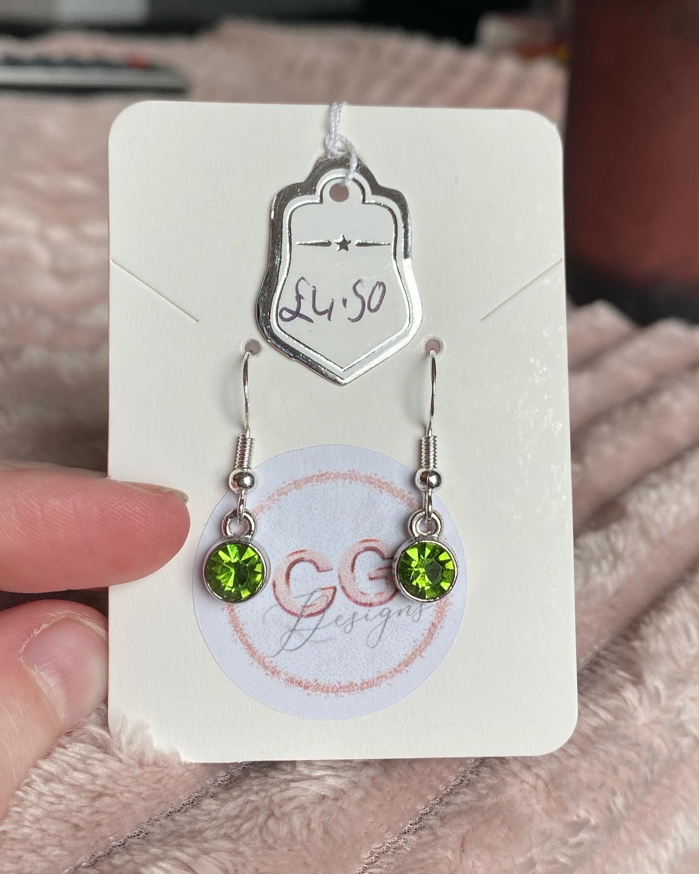 Light Green Crystal Earrings 