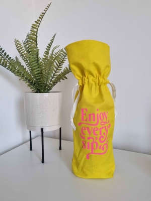 Handmade reusable/reversible bottle bag