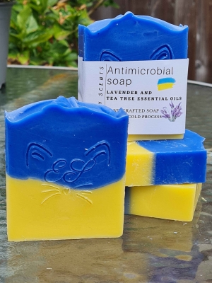 Handmade Antimicrobial Soap with Lavender and Tea tree essential oils, Vegan
