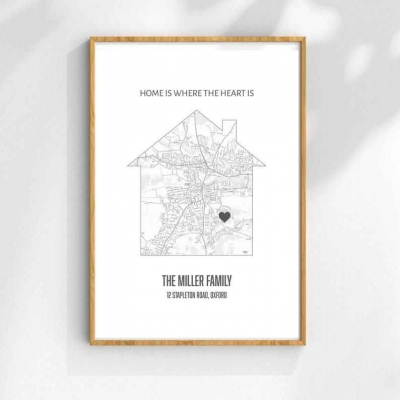 handmade-item handmade-gifts New Home Gift, Personalised Map Print, Our Home Print, Custom Housewarming Illustration