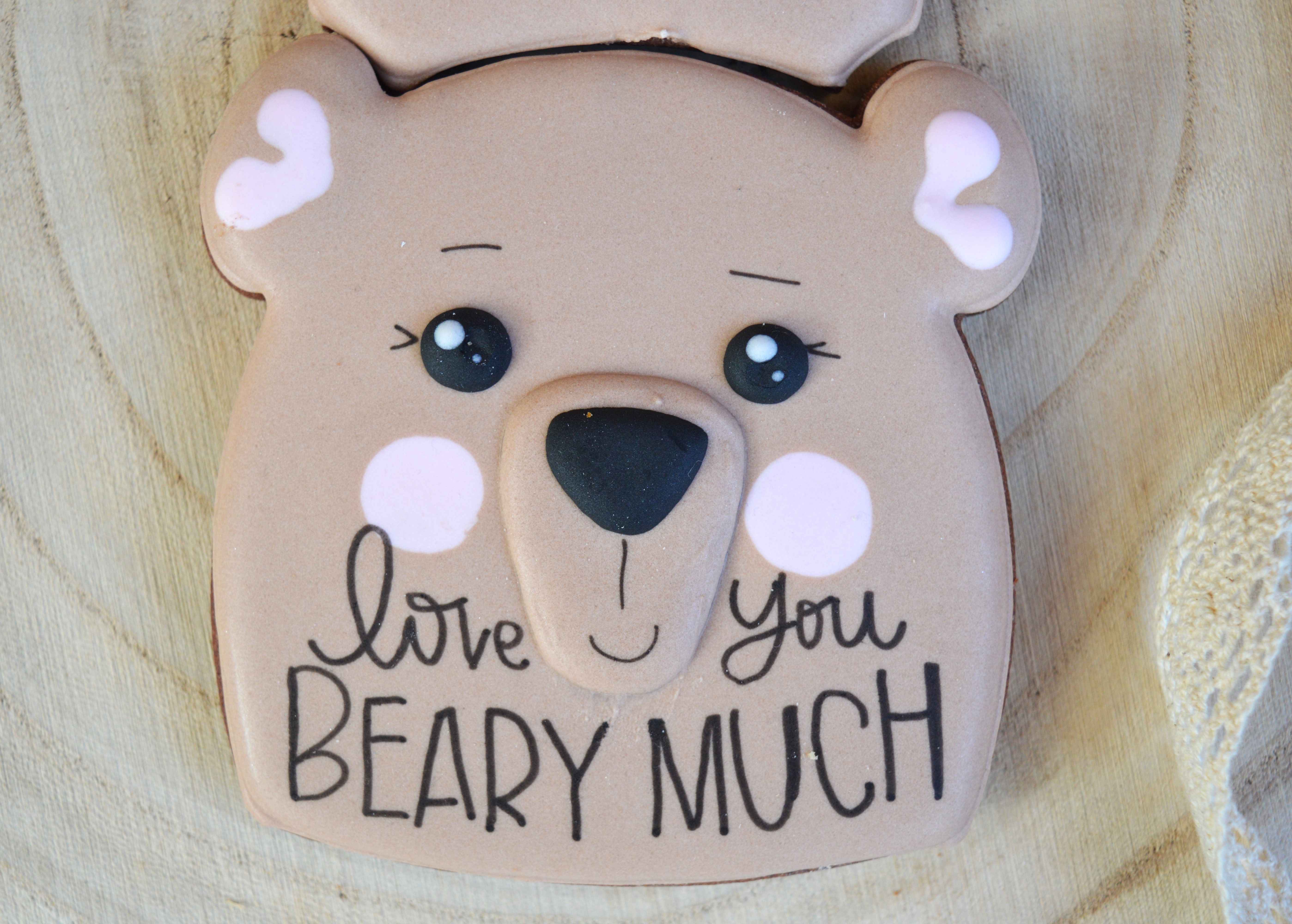 Love you beary much-Mother's Day-Mother's Day Gift-Birthday Gift-Anniversary gift-Thank you gift-Custom made-Cookies-Biscuits-Party Favor