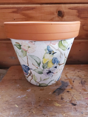 Decorated with Decoupage Flower Pot 