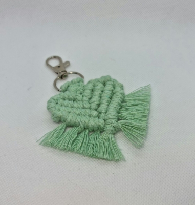 handmade-item handmade-gifts Macramè Heart Keyring - Mint green