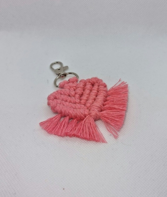 handmade-item handmade-gifts Macramè Heart Keyring - Pink