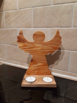 handmade-item handmade-gifts Wooden Guardian Angel tealight