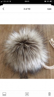 handmade-item handmade-gifts Alsatian Luxury Faux Fur Pom Pom | Size Large | Handmade in UK | Tie or Sew on | Hand Washable