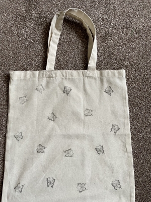 Natural Cotton Butterfly Tote Bag 