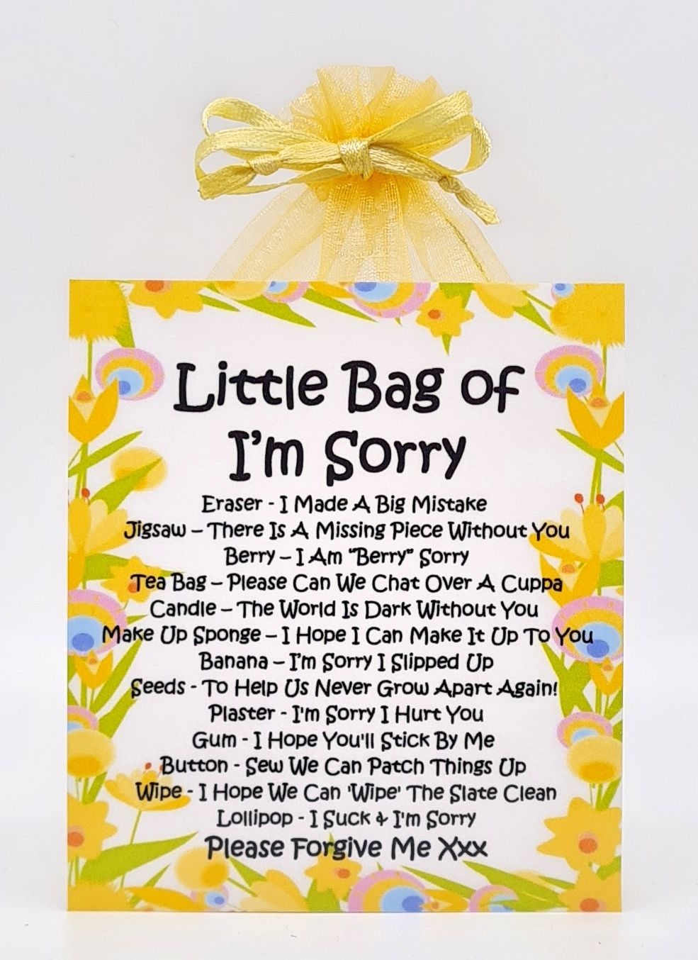 Little Bag of I’m Sorry - A Unique Way To Apologise / Sorry Gift / Keepsake / Present/ Apology Gift / Forgive Me / Sorry Gift