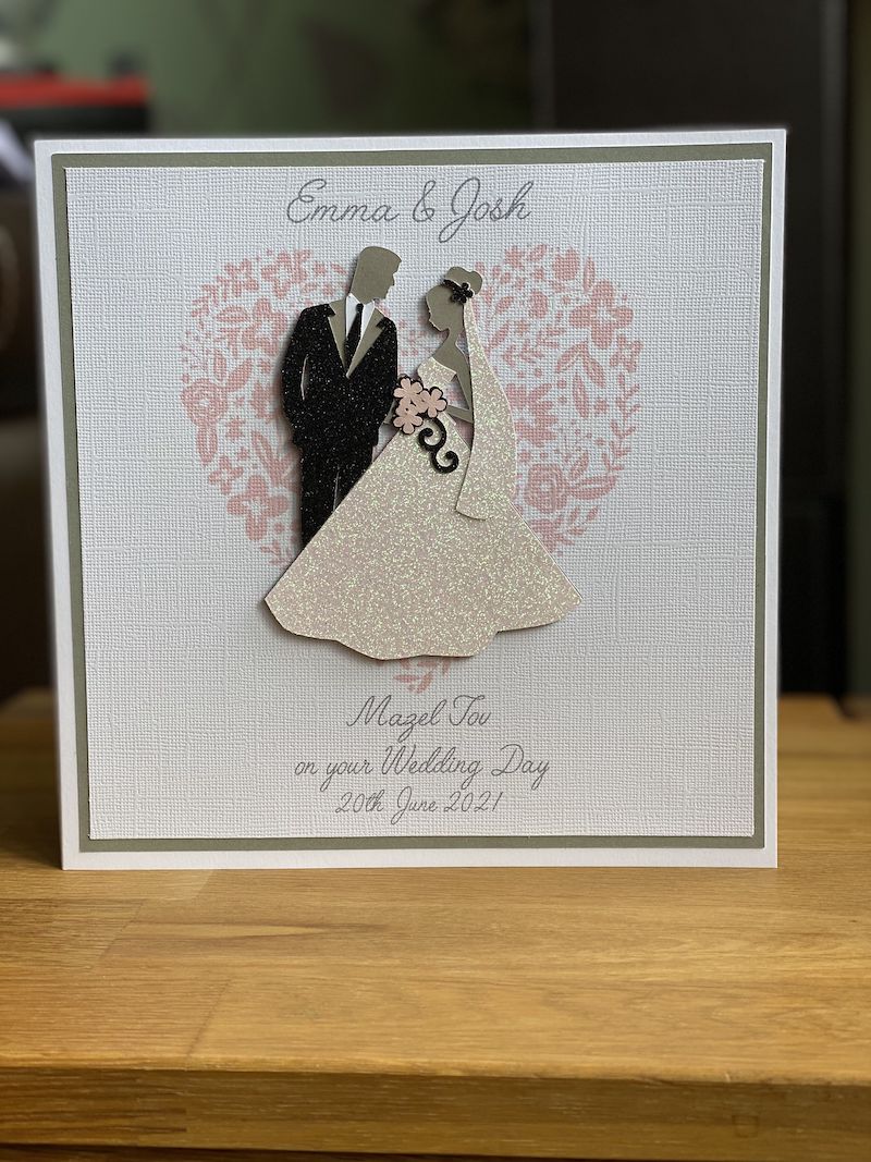 Elegant Handmade Wedding Card