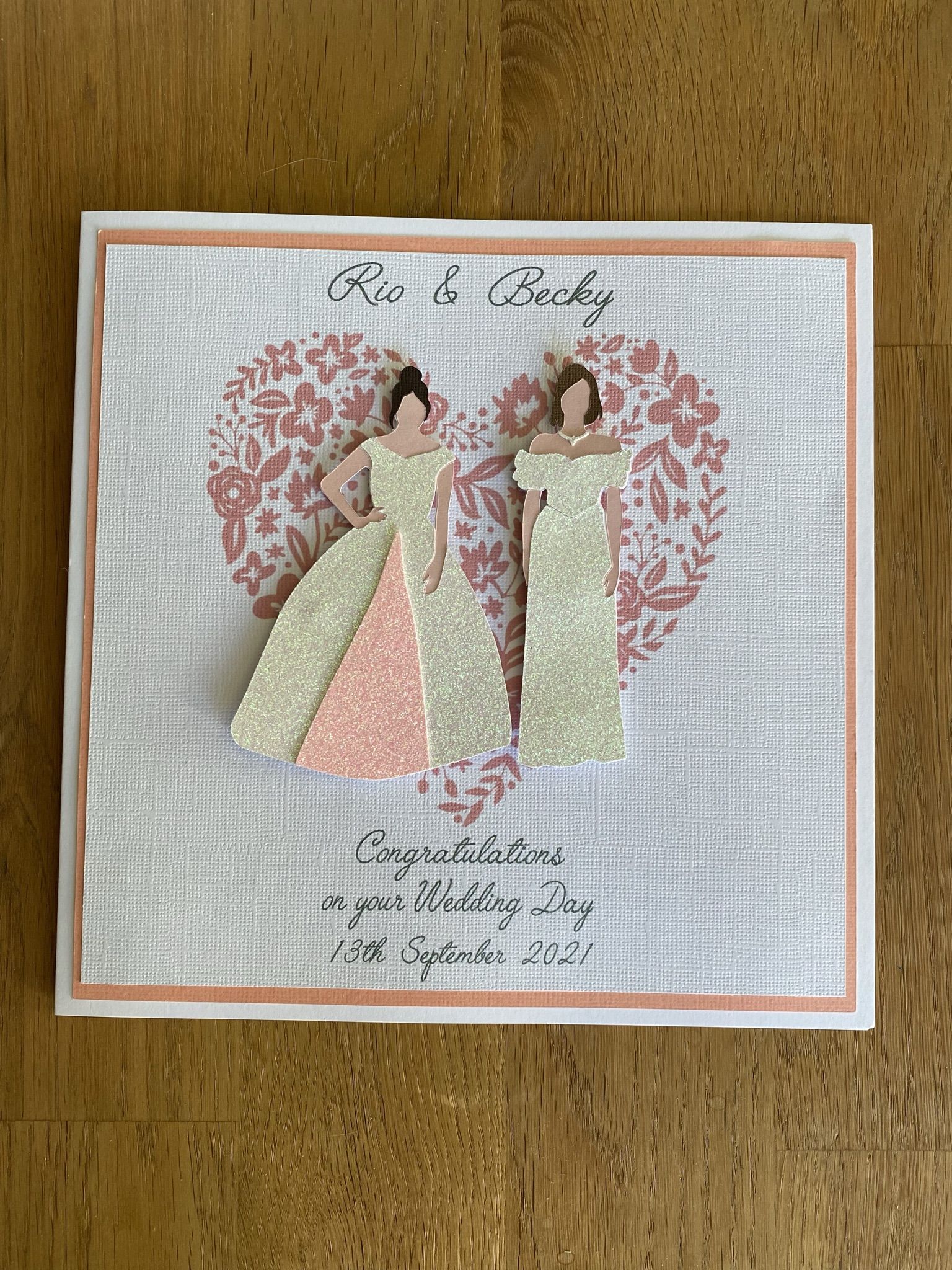 Handmade Mrs & Mrs Wedding Card