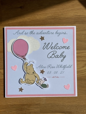 handmade-item handmade-gifts Winnie The Pooh New Baby Card