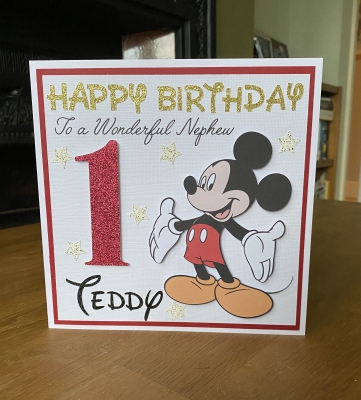 handmade-item handmade-gifts Personalised Disneyâ€™s Mickey Mouse Birthday Card