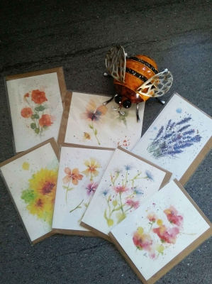 handmade-item handmade-gifts 7 x 'Bee Friendly' Greeting Card Pack