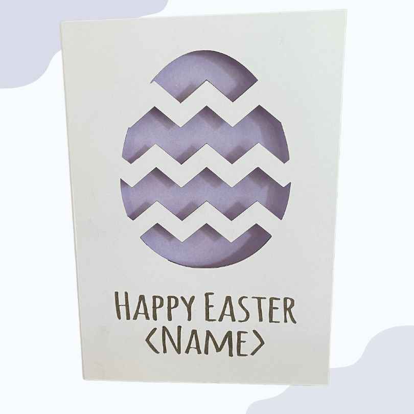 Easter egg personalised laser cut card