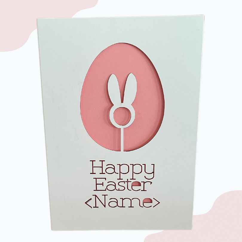 Bunny ears personalised Happy Easter card