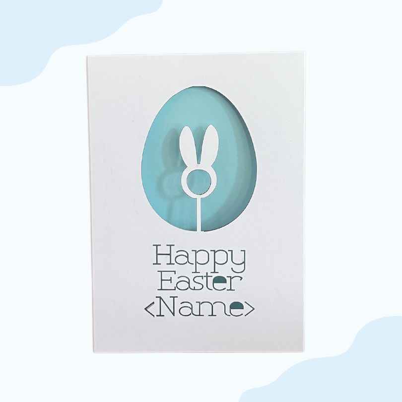 Bunny ears personalised Happy Easter card